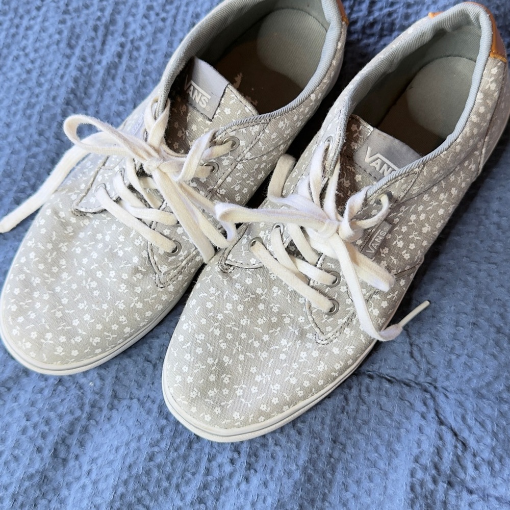 Vans Authentic Floral Print Sneakers Women’s 8 Gray